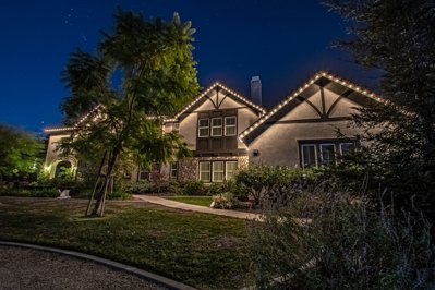 Residential Christmas lighting in Redlands, CA